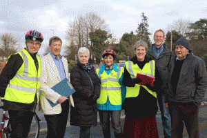 Fendon Road roundabout councillors and surveyers